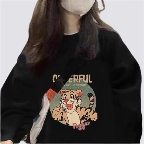 XIAOZHAINV Korean Style Tiger Pattern Lengan Panjang Baju Sweater Wanita A0167