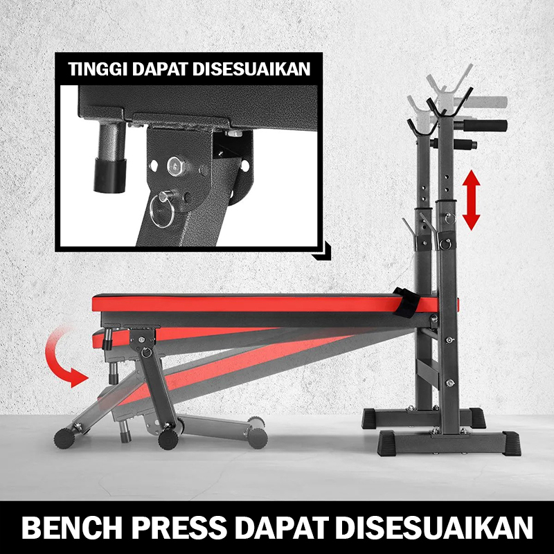 Bench press kecil Multi fungsi Berat Bangku alat olahraga rumahan fitness gym sit up board rak barbel rak