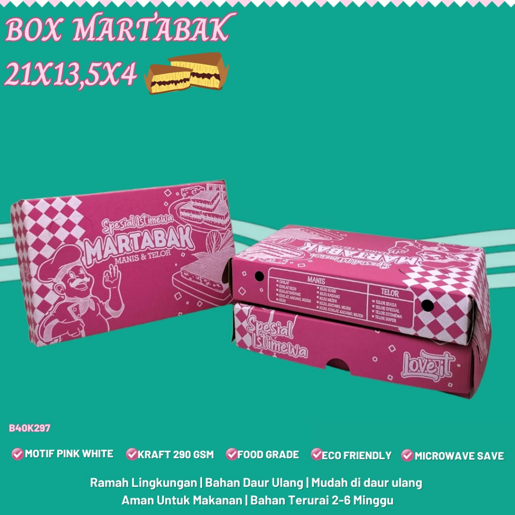 Dus Martabak Box Martabak Laminasi (B40K297-21X13.5X4 Cm)