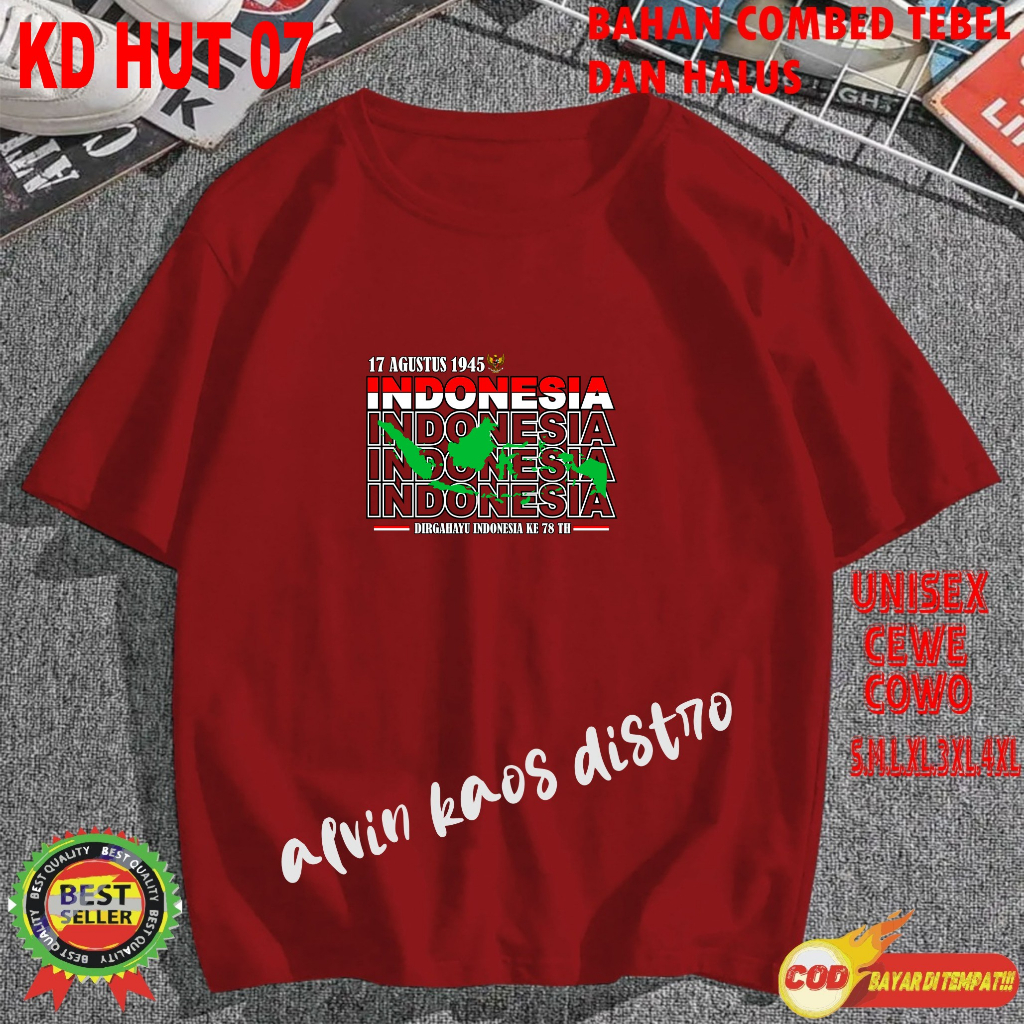 Kaos Dtf Hut RI 78 17 AGUSTUS 1945 KEMERDEKAAN INDONESIA Kaos Terlaris Kaos Pria Hits 2023 Kaos Murah Kaos katun Kaos Bergambar Kaos Distro Kaos Pria Dan Wanita