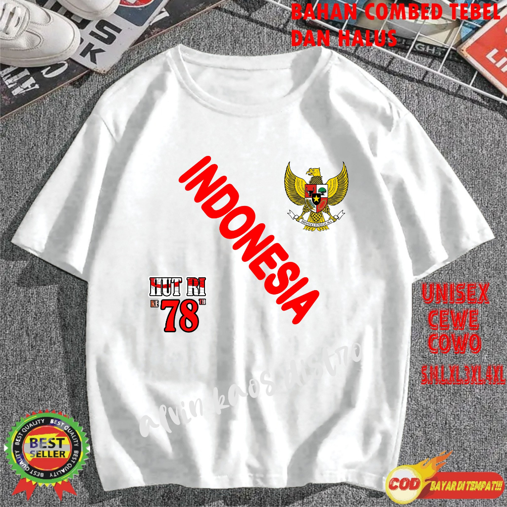 Kaos HUT RI 78 GARUDA INDONESIA kaos agustusan 2022 17 AGUSTUS 1945 KEMERDEKAAN INDONESIA Kaos Murah