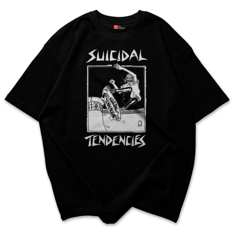 SUICIDAL TENDENCIES OVERSIZE TSHIRT WARNA JET BLACK KAOS