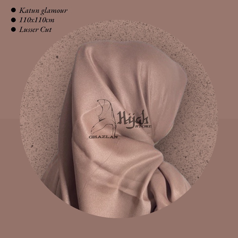 { Ghazlan } Hijab Sinar Glamour Catton / Segiempat Glitter Lusser Cut