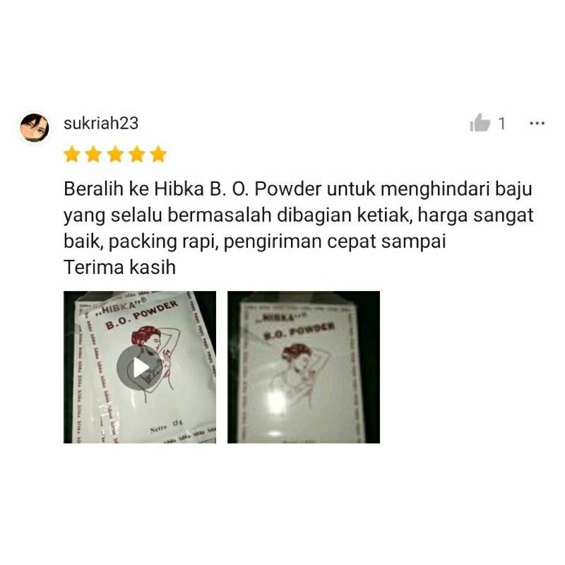 BEDAK MBK | BEDAK HIBKA | BEDAK PENGHILANG BAU BADAN | DEODORANT POWDER