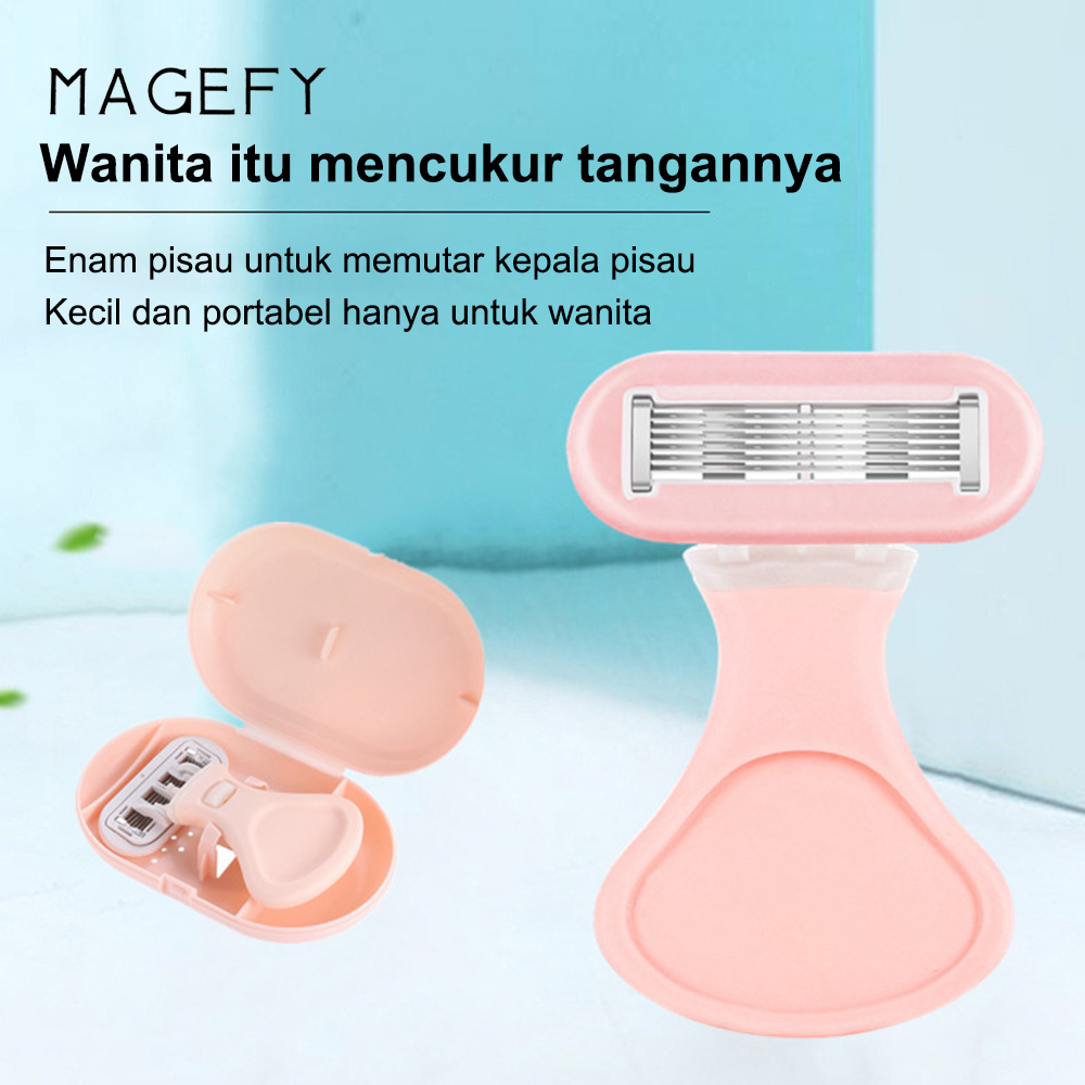 MAANGE Pisau Cukur 6 Lapis Pisau Cukur Manual Wanita Alat Penghilang Bulu Ketiak Dan Kaki 1361