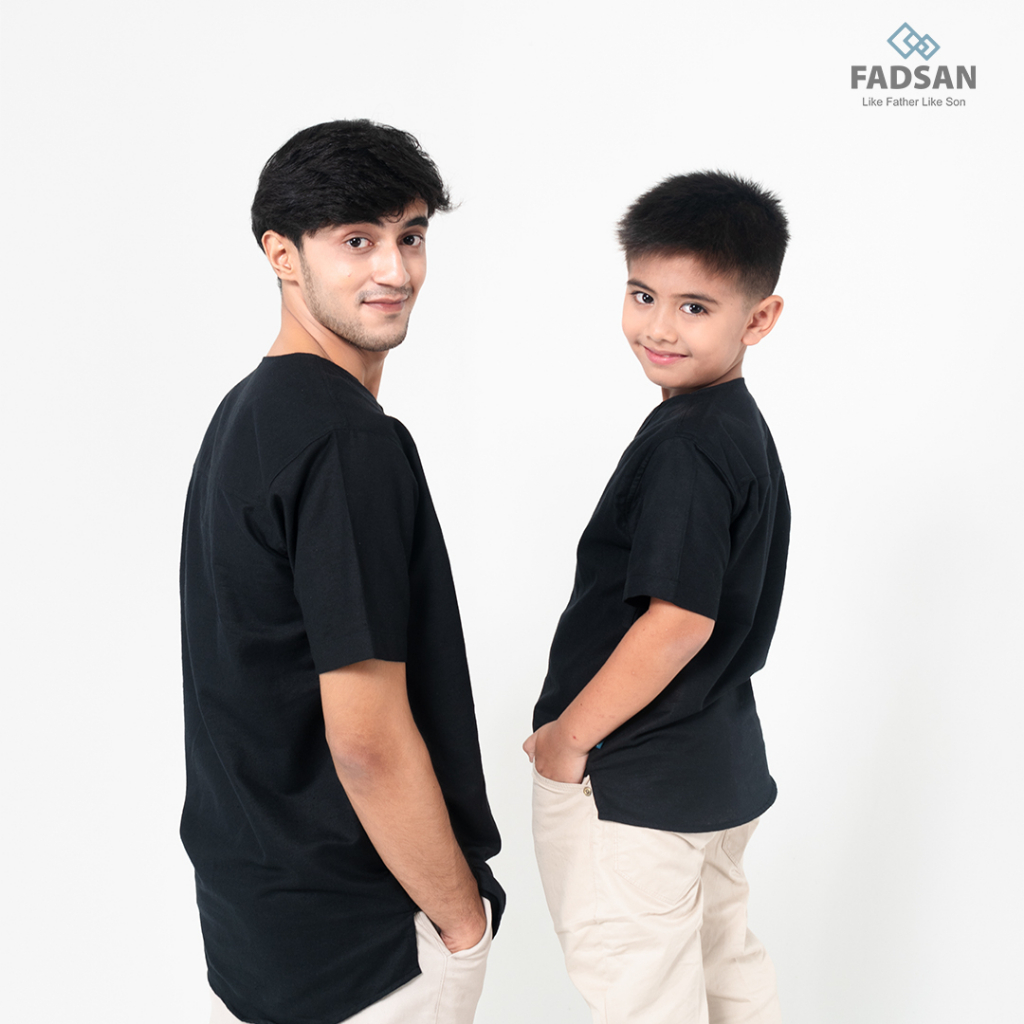FADSAN Koko Couple Ayah Dan Anak Laki Pria Dewasa Warna Hitam Mono Series