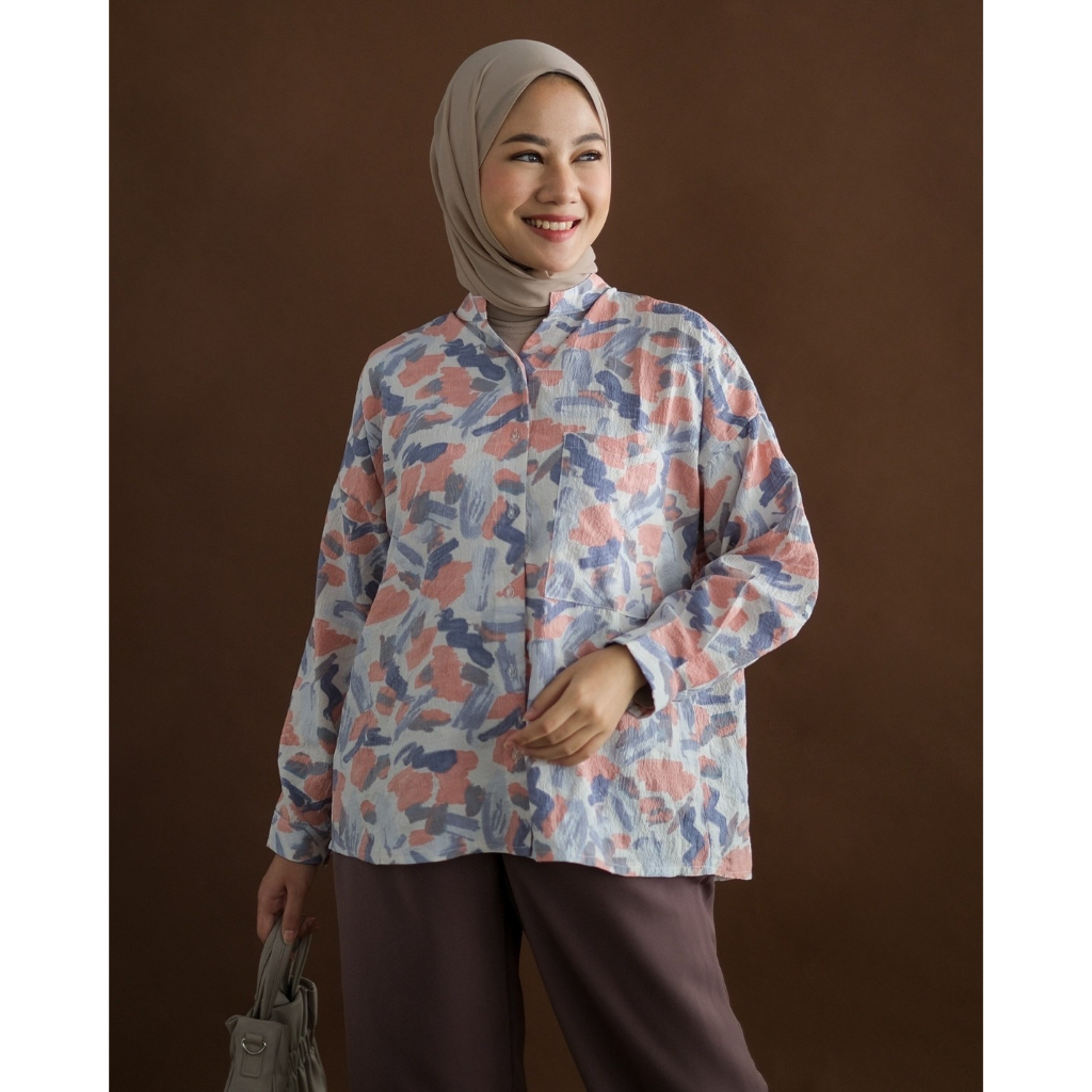 Myrubylicious EIRENA SHIRT KODE SK2502| SHIRT | KEMEJA | KEMEJA WANITA | KEMEJA LENGAN PANJANG | KEMEJA MOTIF