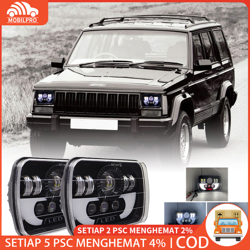 Lampu Daymaker Lampu Depan Persegi 7 Inch Kotak LED 90W Jeep Katana Feroza Taft L300