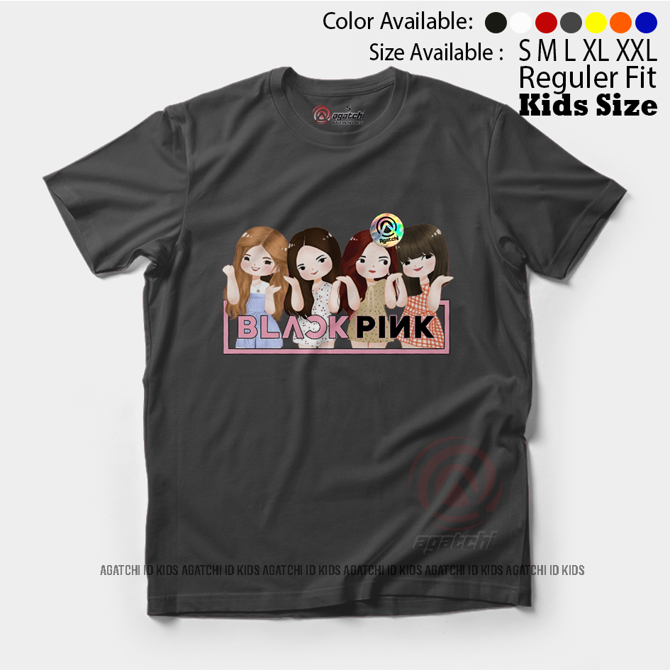 Baju Kaos Atasan Anak Perempuan Agatchi K-pop Lovers Black Pink