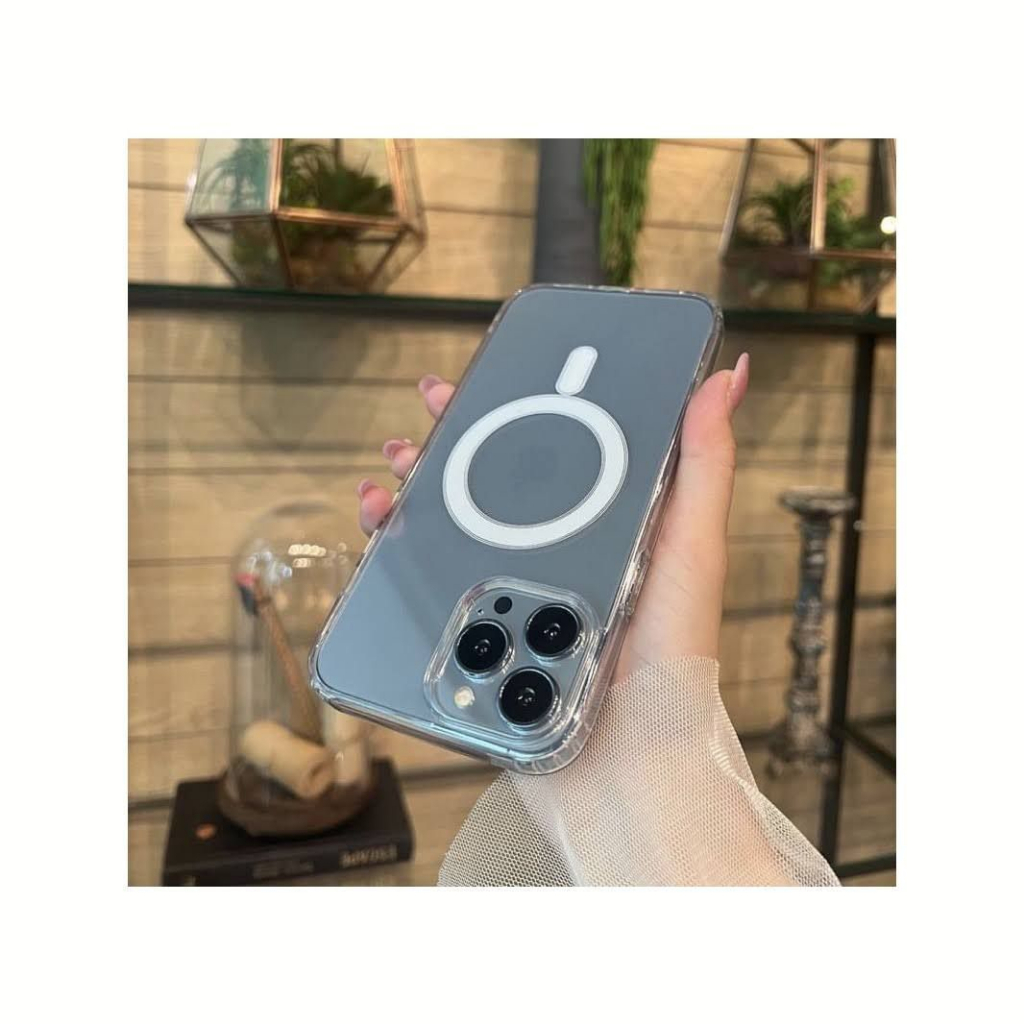 MINIGO Casing MAGSAFE iPhone SE 7 8 Plus X XR Xs Max 11 12 13 14 PRO MAX Magnetic Wireless Charging Case Anti Menguning