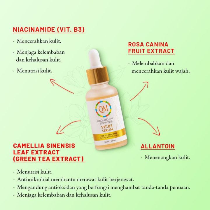 Hope Store - QM Brightening Serum Pemutih Wajah Serum VIT. B5 30ml