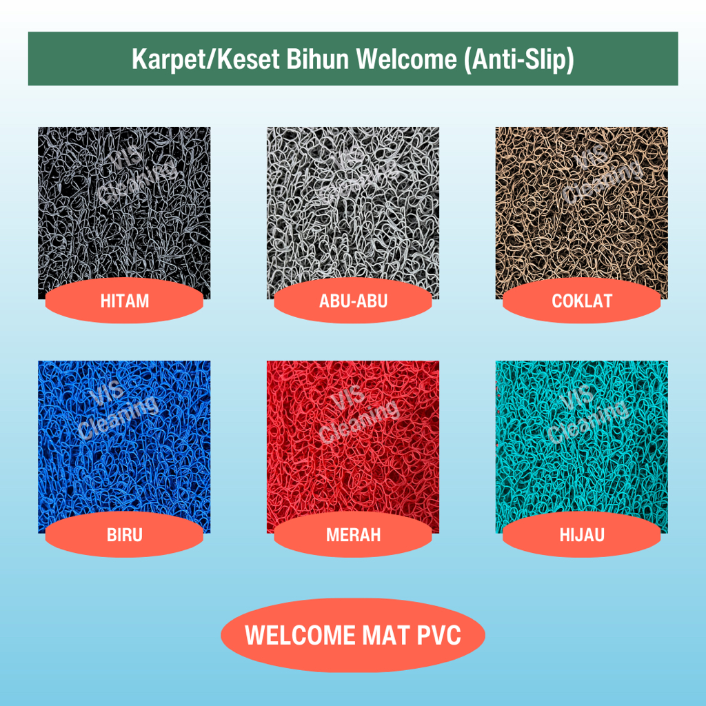 (PROMO MEI) Karpet/Keset Welcome PVC Bihun 60 X 90 cm (Gratis Karpet Welcome Kecil)