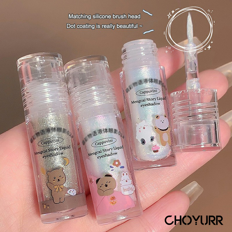 【COD】Flower Food Bear Lucu Liquid Chameleon Eyeshadow Giltter Tahan Lama Eyeshadow Cair Korean -CH