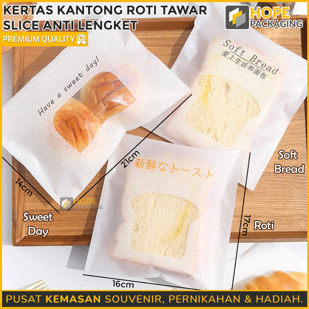 

[Harga / 5 Pcs] Plastik Roti Toast Slice Roti Tawar / Kertas Kantong Roti Tawar Slice Anti Lengket / Plastik Roti Tawar / Kemasan Plastik Roti