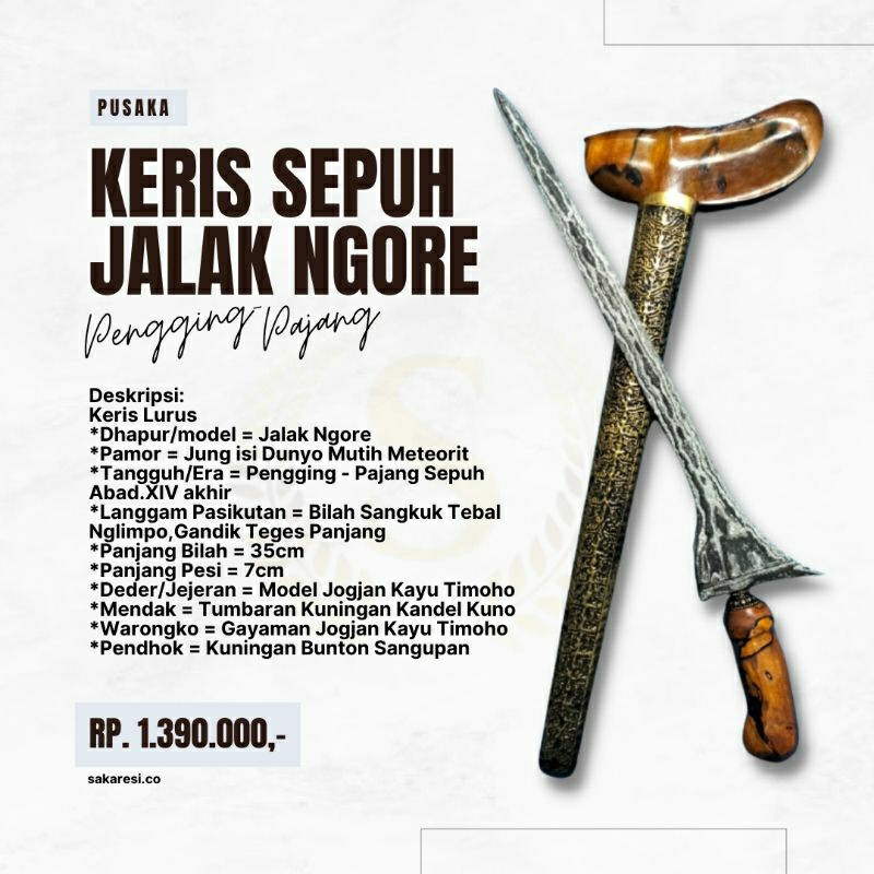 Pusaka Keris Sepuh Jalak Ngore Langka ORI Asli Deder Warongko Timoho Antik Lawas