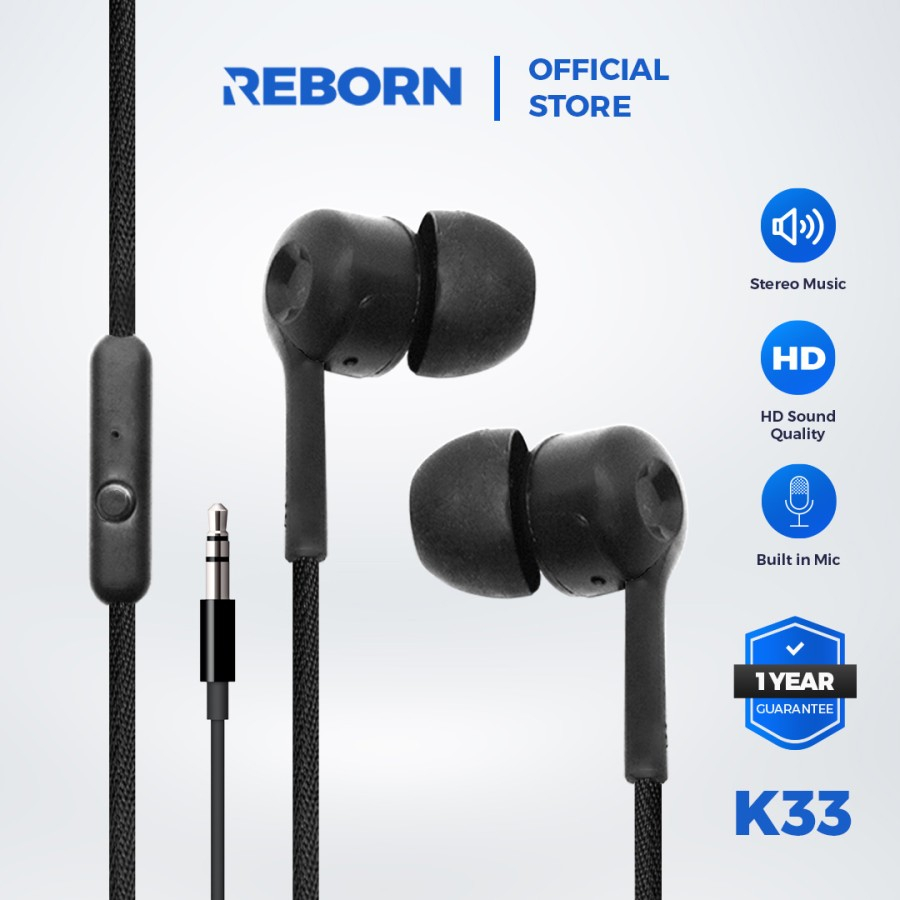 Reborn K33 Headset With Mic Headset Stereo Earphone Jack 3.5mm