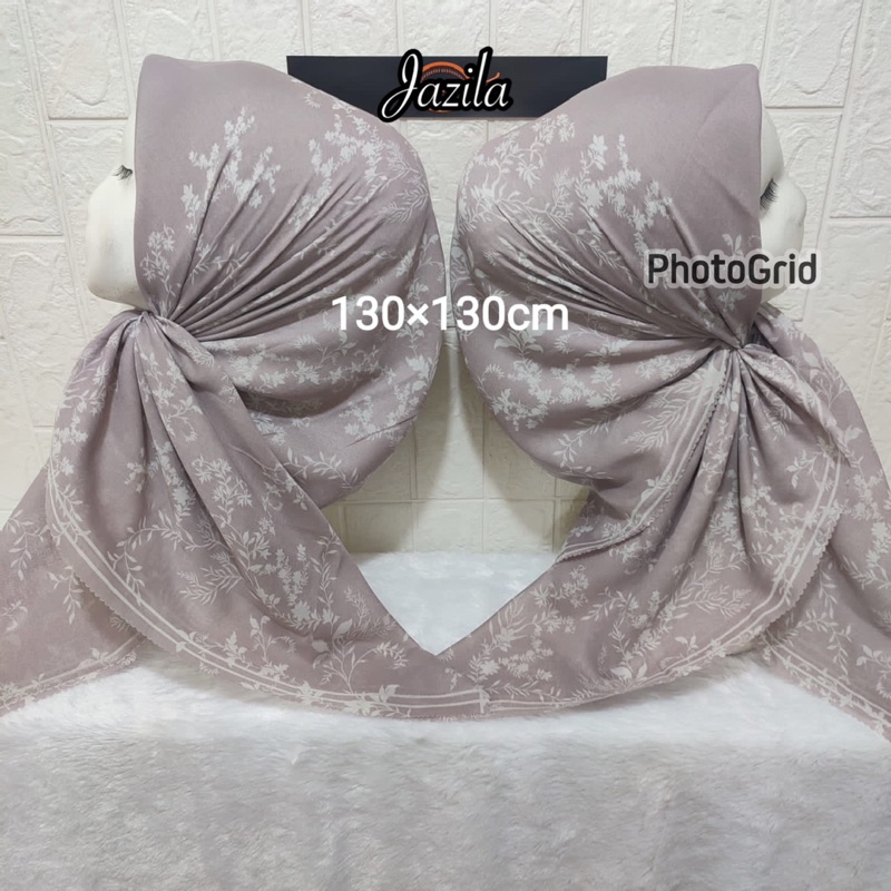 JAZILA NEW HIJAB SEGI 4 VOAL MOTIF JUMBO SYARI