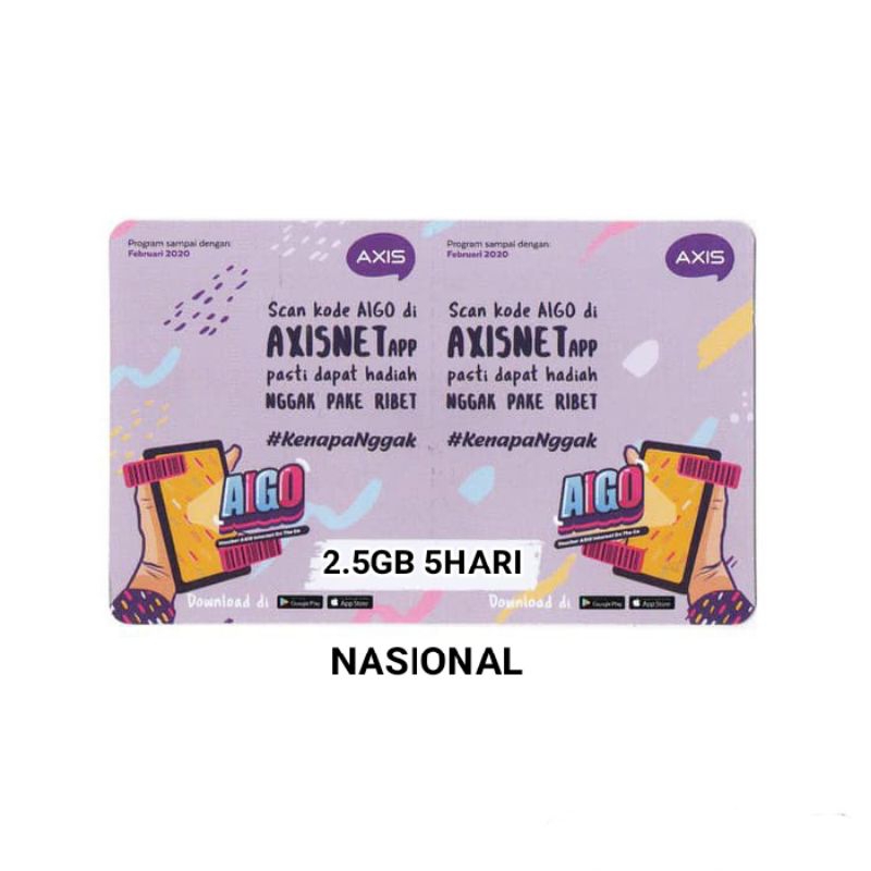 VOUCHER AIGO 2.5GB 5 HARI NASIONAL
