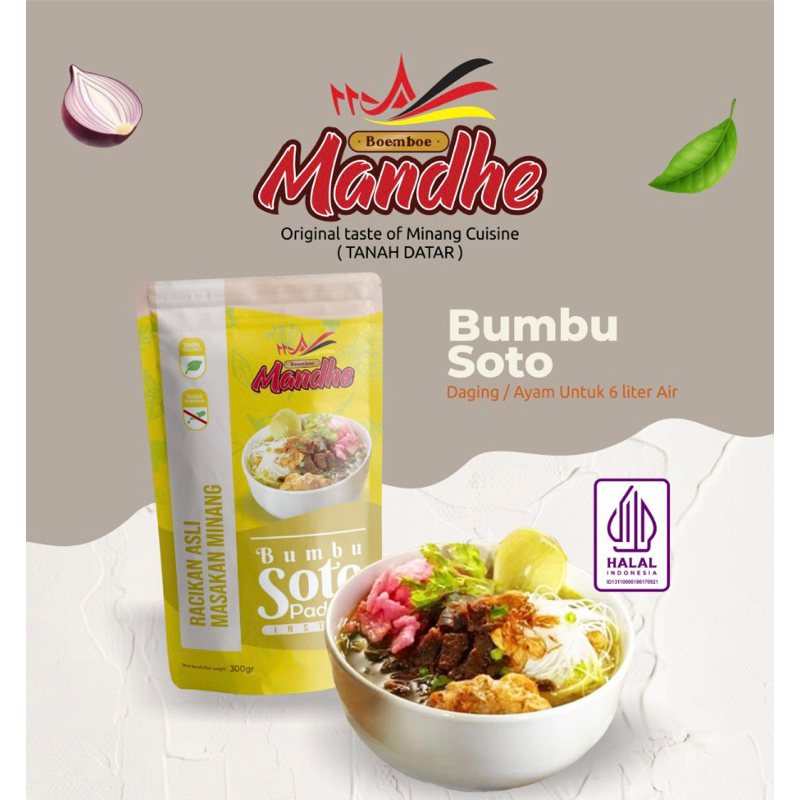 

Boemboe Mandhe Bumbu Soto Padang Instan 300gr Untuk 6Liter