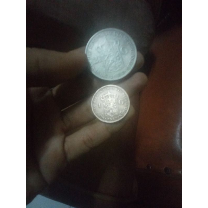 Koin Ratu belanda Wilhelmina 2 1/2 golden dan 1 golden