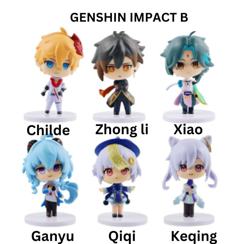 Mainan Pajangan Action Mini Figure Genshin Impact / xiao / keqing / qiqi / Venti / Diluc / Ganyu