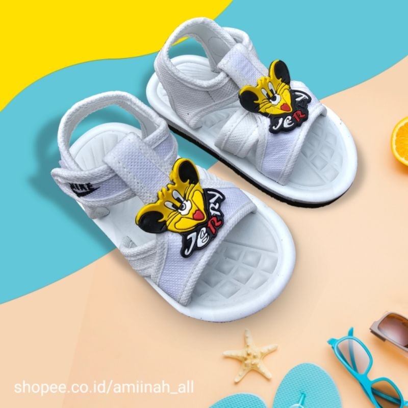 Sepatu Sandal Anak Bayi Laki - Laki Perempuan Tali Amrela Karakter Bear46 Bayar Ditempat
