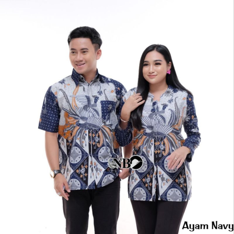 Batik Couple Modern Atasan Blouse Batik Kerja Kantor Wanita Baju Batik Wanita Dan Pria Seragam M L XL XXL