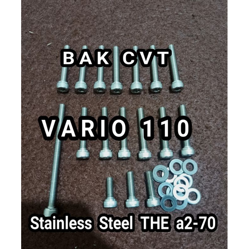 Baut Mesin Caver Bak Tutup Cvt Vario 110 Karbu L Stainless