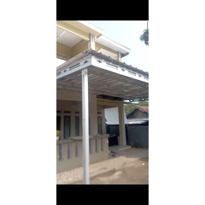 Kanopi Baja Ringan Atap Spandek  Alderon Rs spandek polos Single Double Pasir asbes