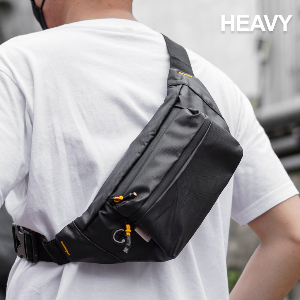 TAS SELEMPANG PRIA HEAVY.BAG. WAIST BAG HEAVY( WATERPROOF) anti air