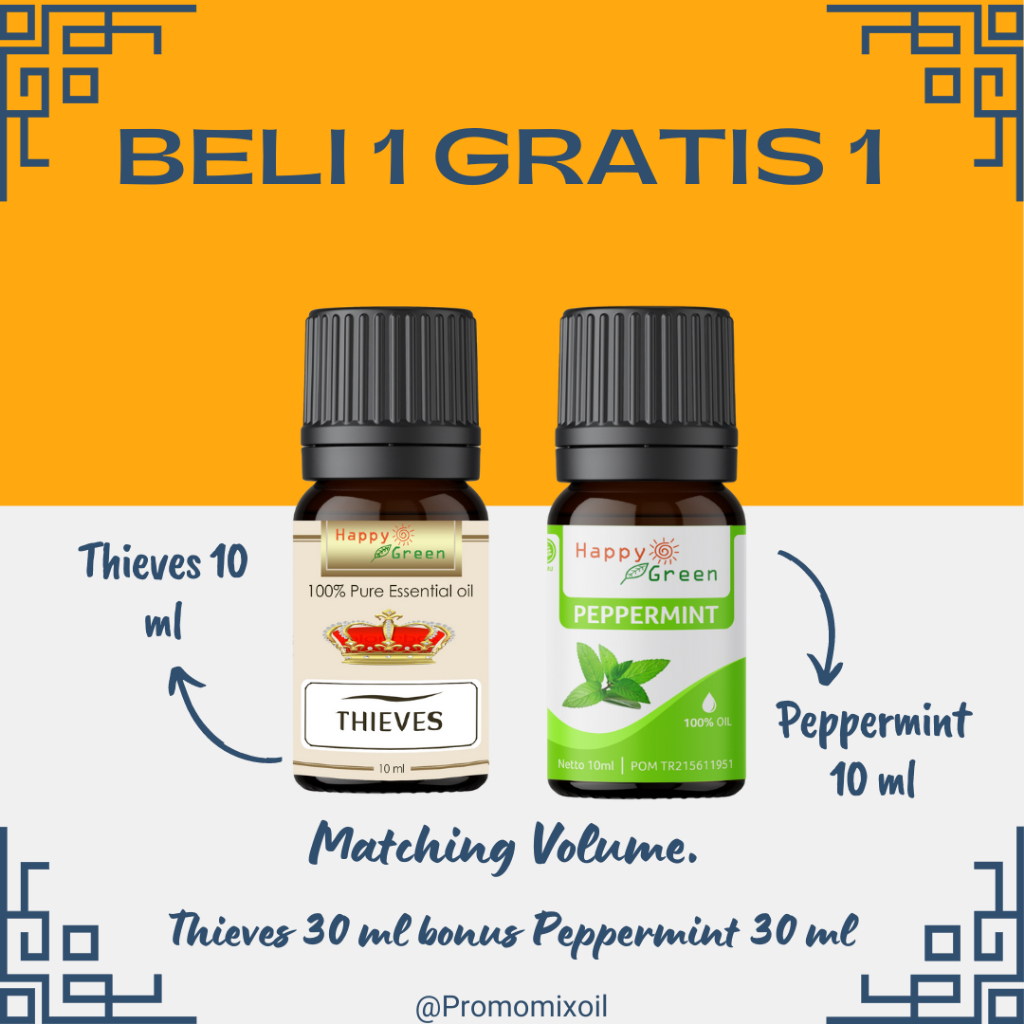 Happy Green Original Thieves Essential Oil - Minyak u/ imunitas