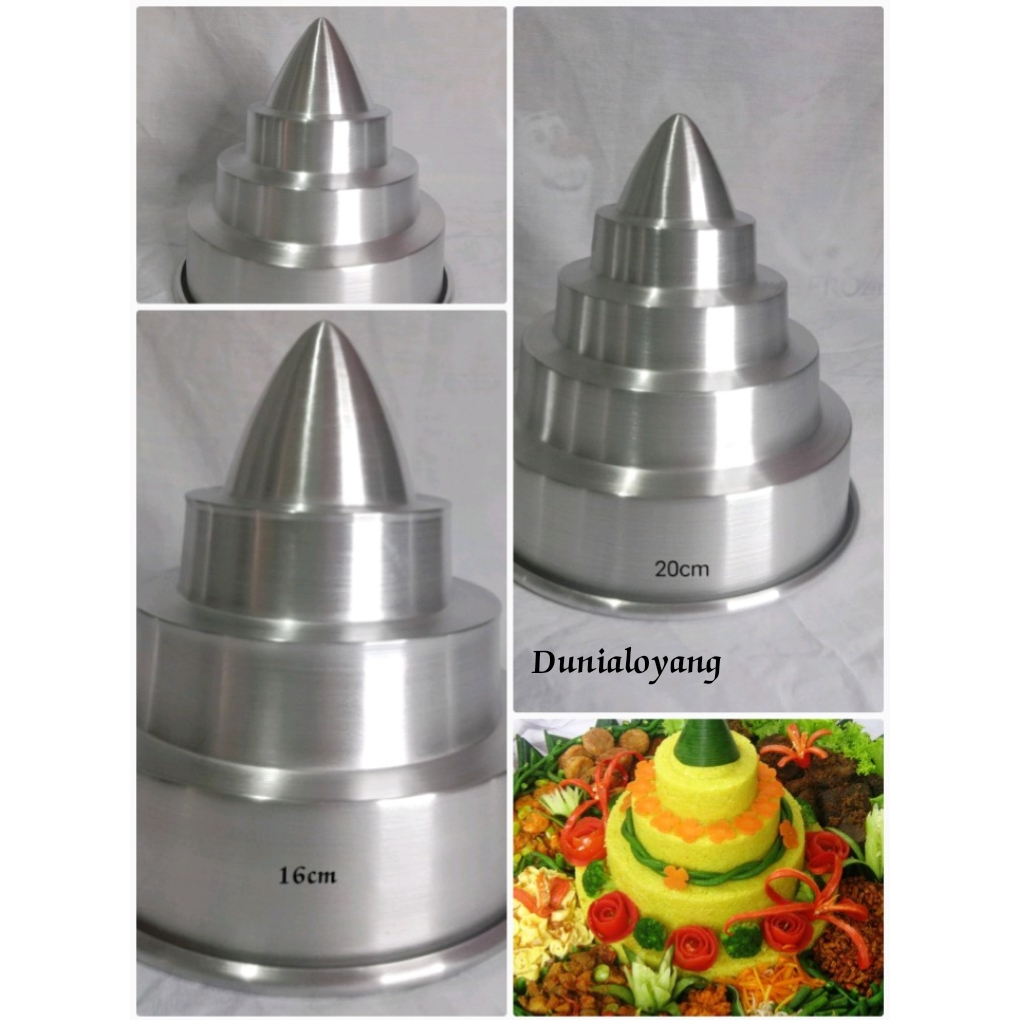 loyang tumpeng mini susun 3/cetakan tumpeng full press