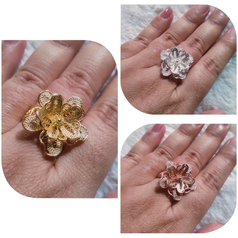 cincin bunga kendari kenanga emas perak tembaga