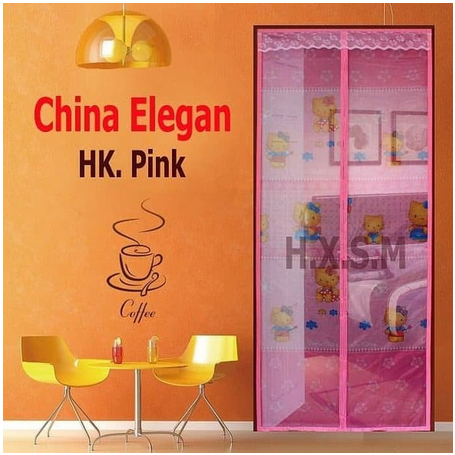 TIRAI PINTU MAGNET HELLO KITTY PINK 90X210CM