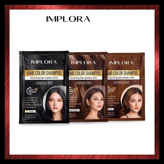 Implora Hair Color Shampoo 30ml Sachet - Pewarna Rambut Shampoo BPOM