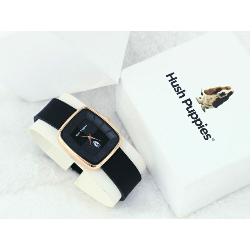 Cod Jam Tangan Import Wanita / Hush Puppies Rubber Dm 3cm Include Box