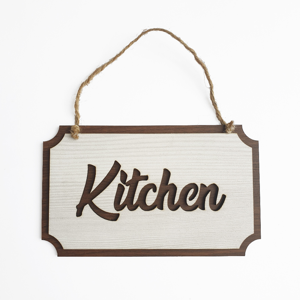 Gantungan Sign Kotak - KITCHEN - Dekorasi Hiasan Dinding / Pintu 20 x 12cm