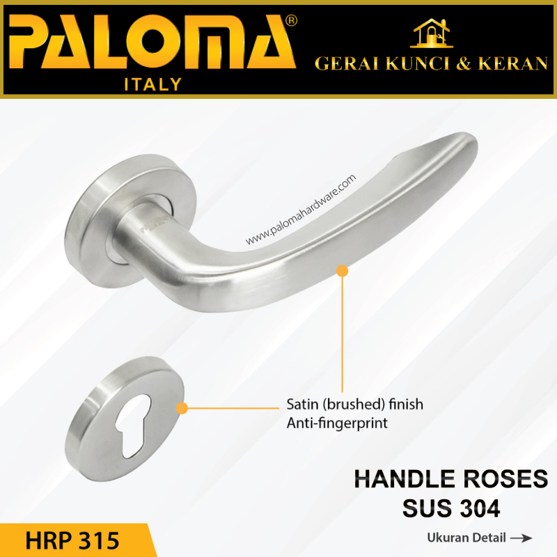 PALOMA GAGANG Handle Pintu Roses PALOMA HRP 315 LHT ALONSO SS