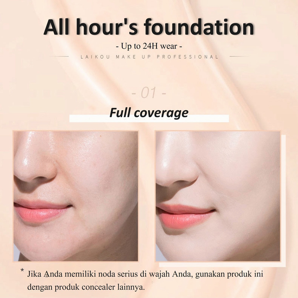 [100%] asli Liquid foundation BB cream Makeup face 40G Whitening Moisturizing cream Memutihkan kulit secara instan Alas bedak yang ramah kulit Riasan tahan lama Up to 24H wear / Tekstur ringan / Dewy finish