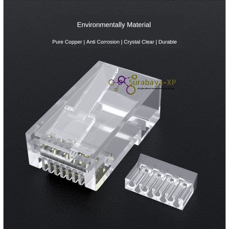 Konektor RJ45 CAT6 WITH MODULAR Gold Plate ECERAN 1 PCS