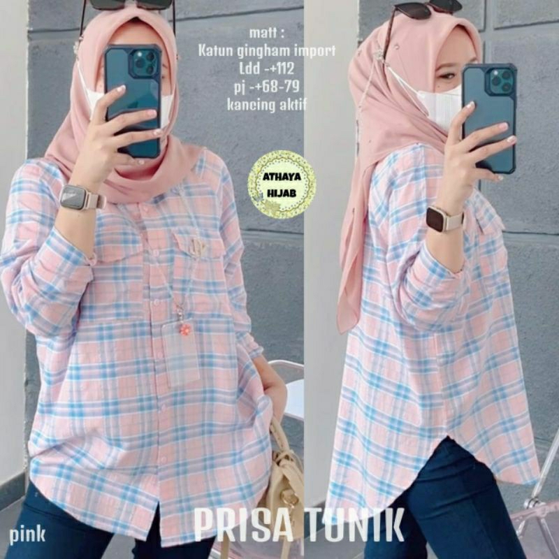 PRISA TUNIK / KATUN GINGHAM IMPORT // ATHAYA HIJAB