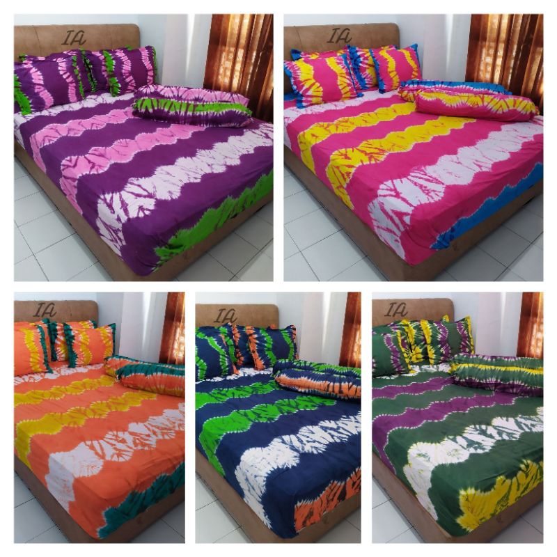 Sprei Batik Jumputan Pekalongan Ukuran 180x200x30 Katun Halus Super Terbaru