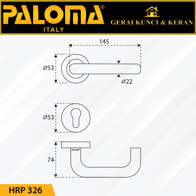 PALOMA HRP 326 Handle Pintu Roses Stainless Steel Lever Gagang Door Pintu Rumah