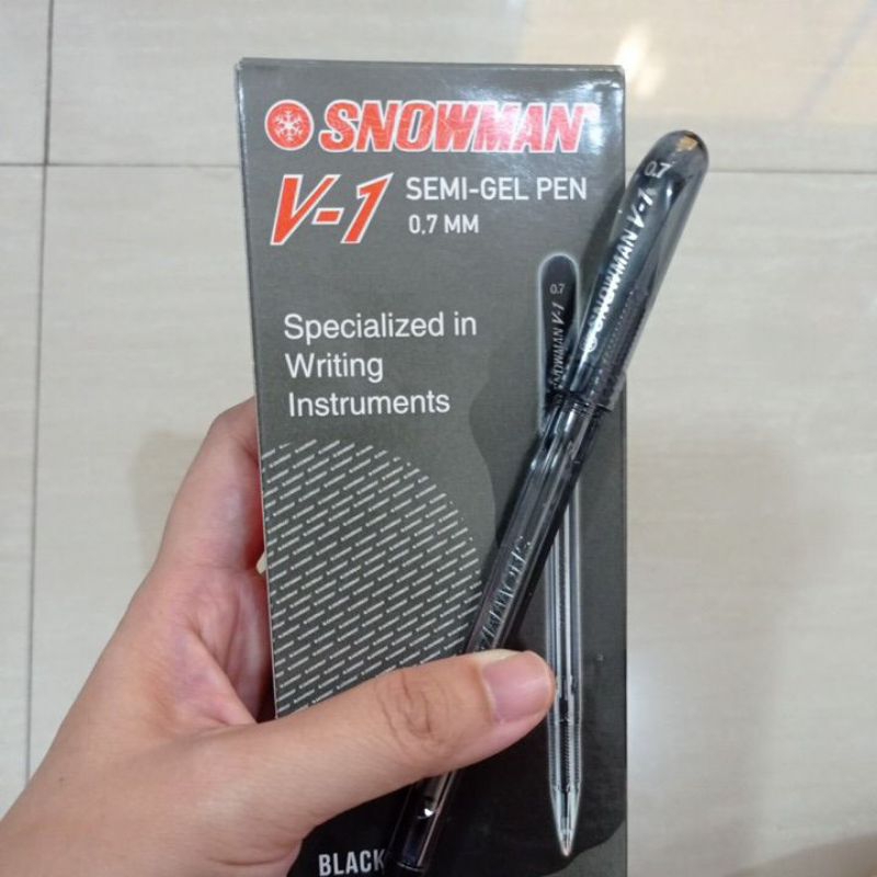 

Bolpen Snowman V-1 semi gel pen HITAM