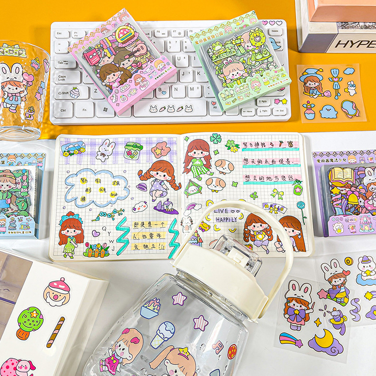 [ORGM] STICKER VIRAL Estetik Deco Sticker Sticker Jurnal Sticker Cantik Set 100 Lembar
