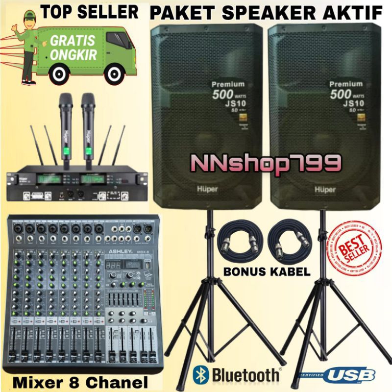 Paket Sound System Karaoke Pro Huper JS-10_Huper JS10 speaker Live Musik Original