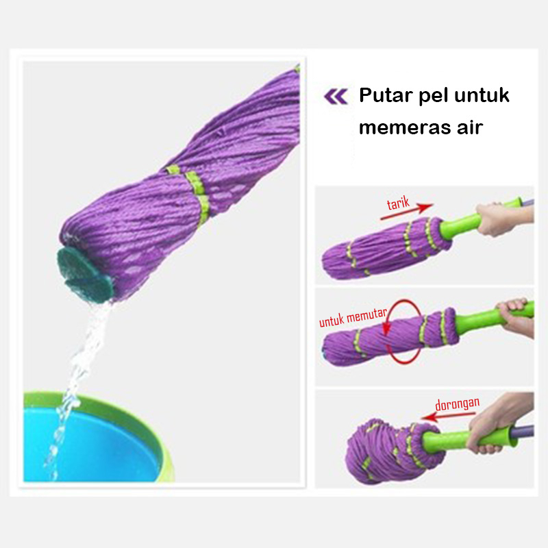 Alat Pel Lantai Tongkat Praktis Putar Twist Super Mop Magic Pembersih Rumah Tangga Import - TB-4 - Luckystar