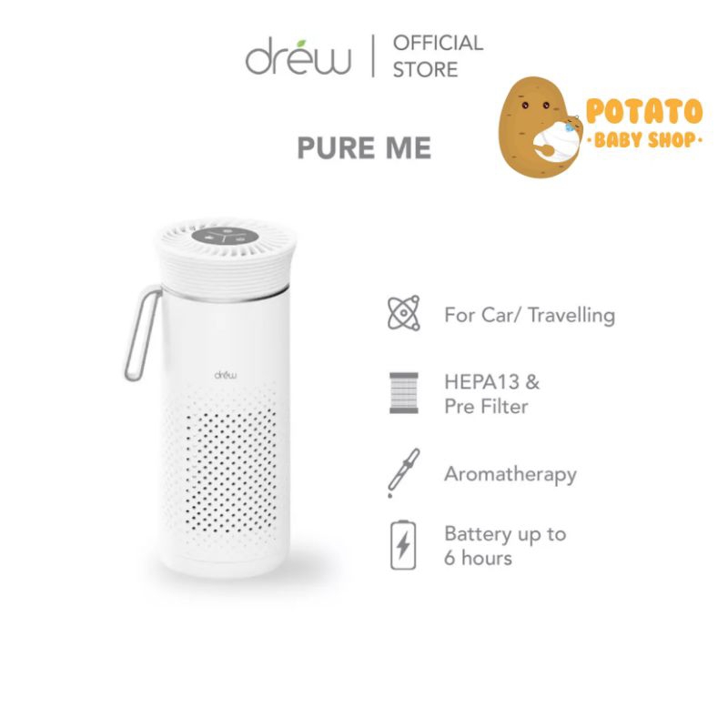 Drew Pure Me Air Purifier Portable - Penyaring Udara