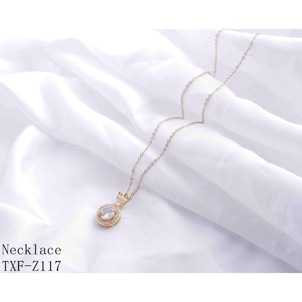 Kalung Titanium Permata Anti Karat Perhiasan Fashion 117