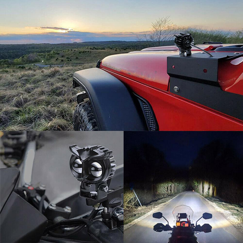 LAMPU SOROT LED/LAMPU TEMBAK LED/LAMPU SOROT OWL 2 LED DC 12-24V 40W CAHAYA KUNING-PUTIH/LAMPU TEMBAK MOTOR SUPER TERANG/LAMPU SOROT MOTOR TERANG/LAMPU SOROT OWL KEPALA OWL/LAMPU TEMBAK OWL/LED SOROT MOTOR DAN MOBIL/LED TEMBAK TERANG/OWL LED/LAMPU SOROT